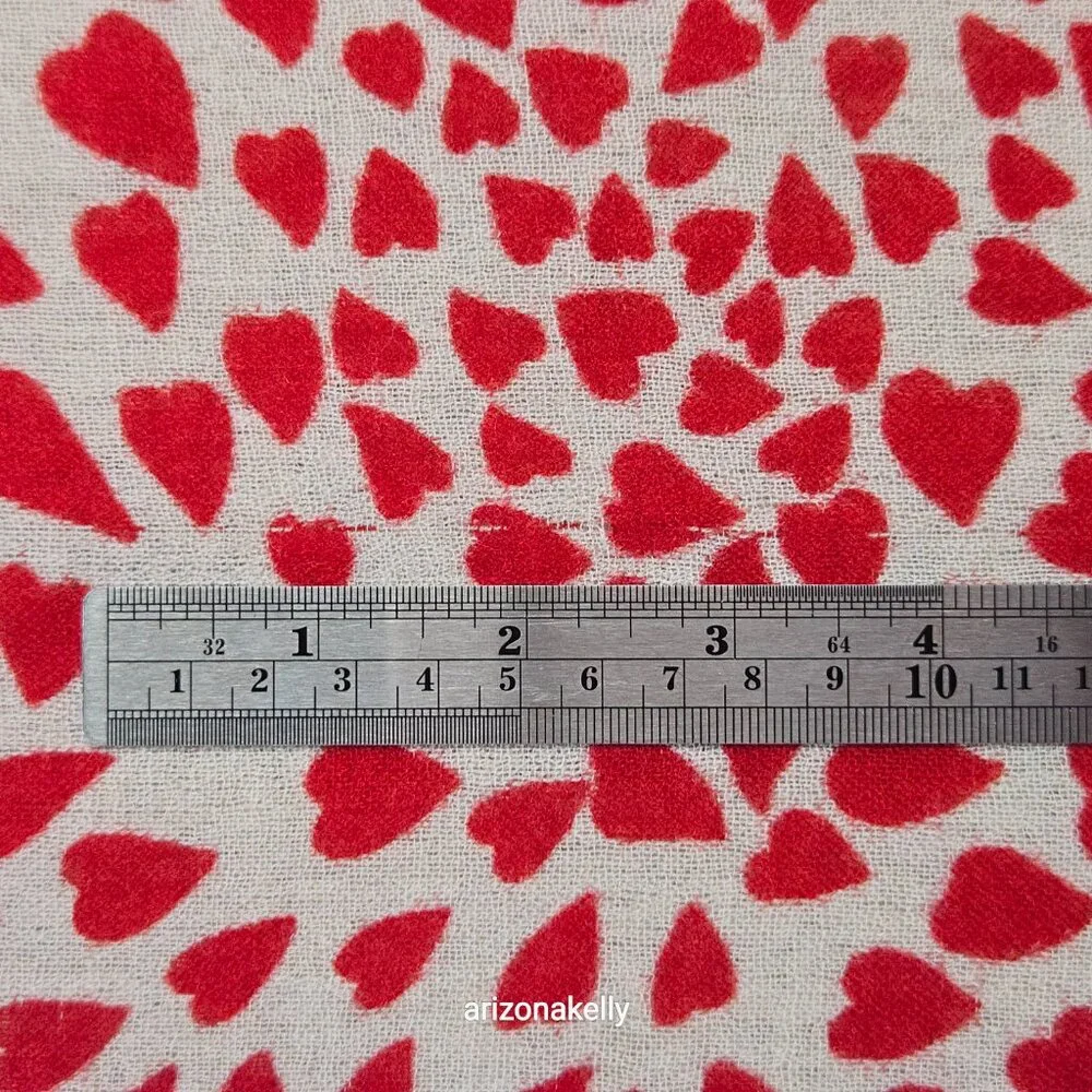 100% Wool Oblong Scarf With Heart Design